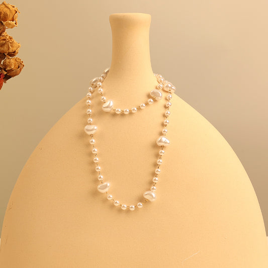 Double-Layer Pearl Necklace – Gold