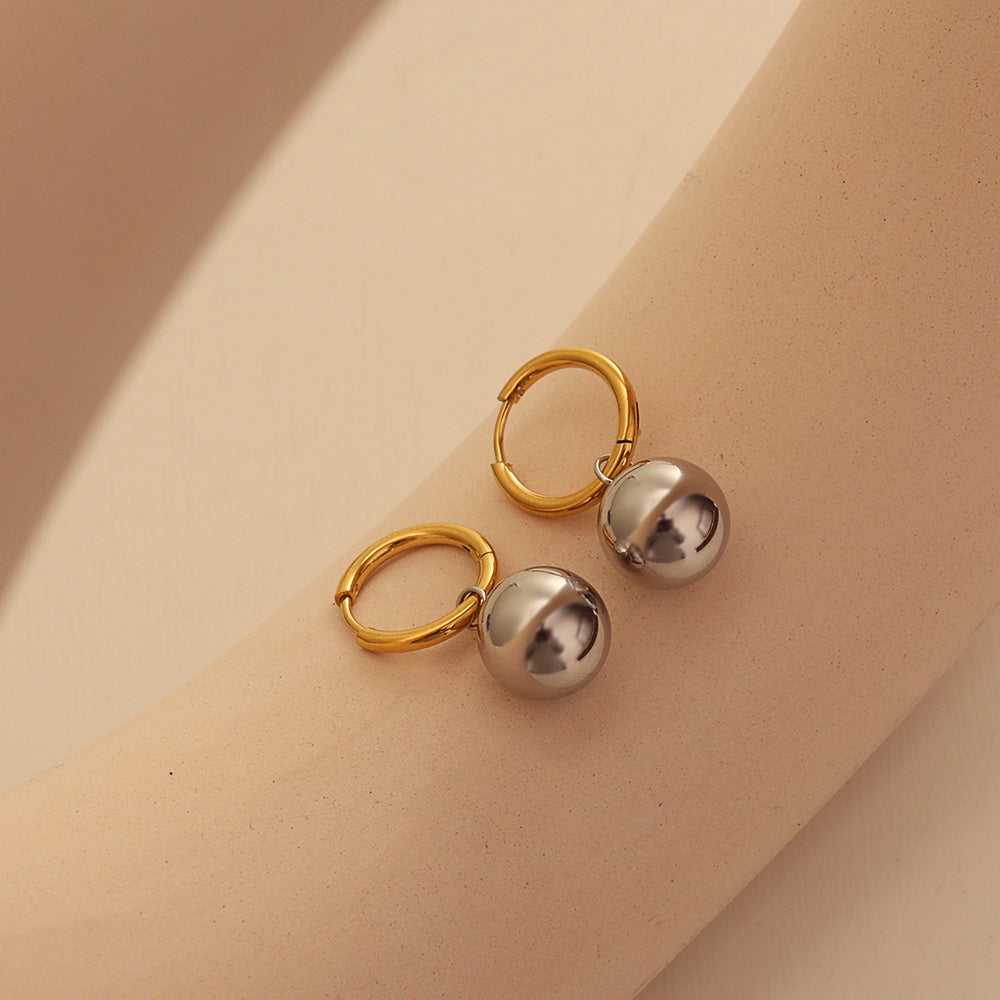 Sphere Drop Huggies – Gold