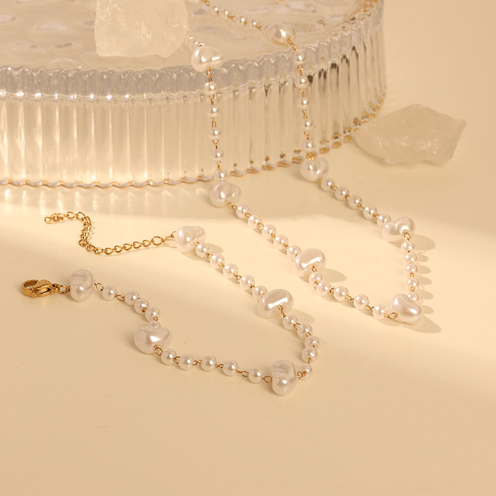 Mother-of-Pearl Classic Set  (Necklace + Bracelet)