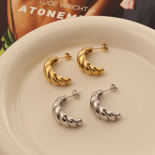 Rope-Twist Huggies – Gold