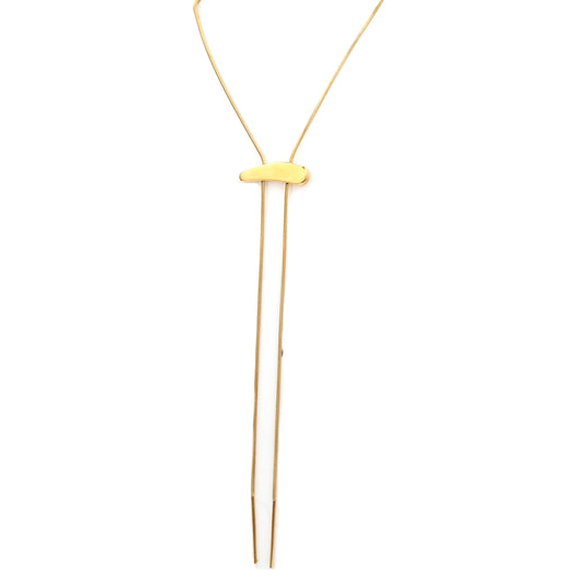 Adjustable Slider Lariat Necklace - Gold
