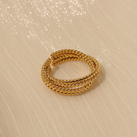 Textured Rope Band – Gold