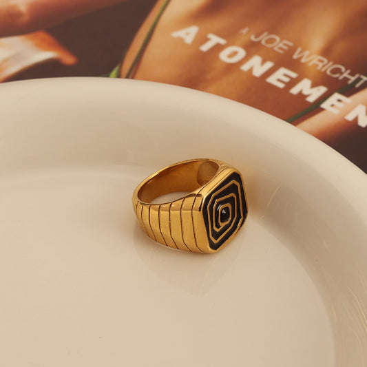 Enamel Signet Ring – Gold