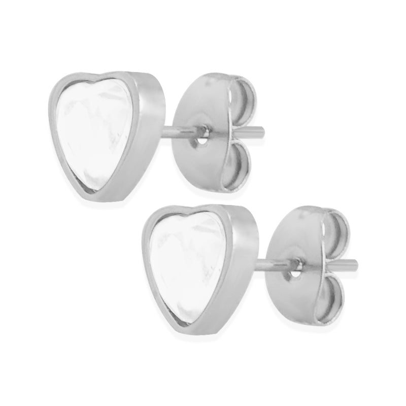 Tiny Heart Studs – Silver (7 mm)