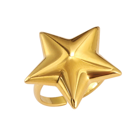 Puffed Star Ring – Gold (Adjustable)