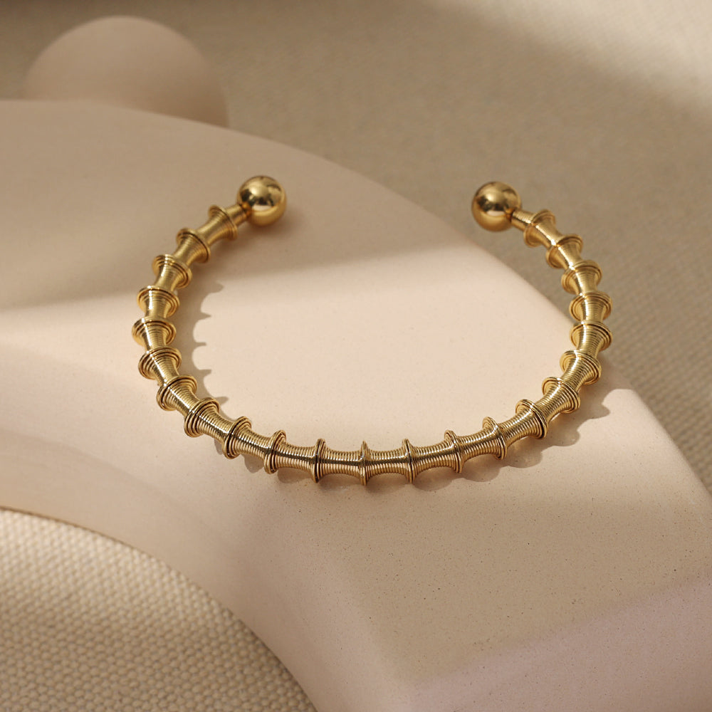 Beaded Edge Bangle – Gold (60 mm)
