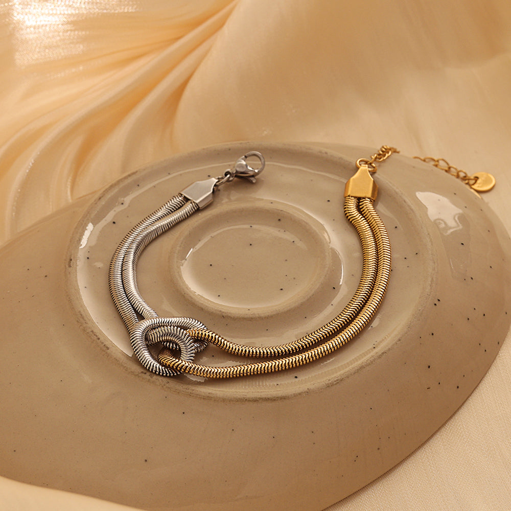 Wavy Link Bracelet – Two-Tone